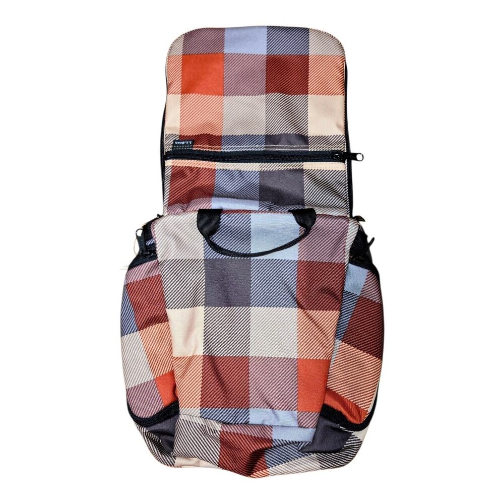 LL Bean Personal Organizer Toiletry Bag Medium Plaid Hanging Travel Shower Case - Picture 5 of 10